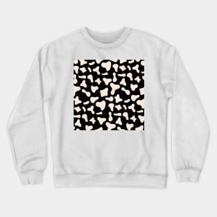 Milk Dairy Cow Print Pattern on Black Background Crewneck Sweatshirt